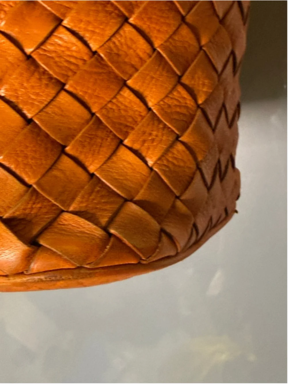 Cole Haan Orange Woven Leather Tote Bag